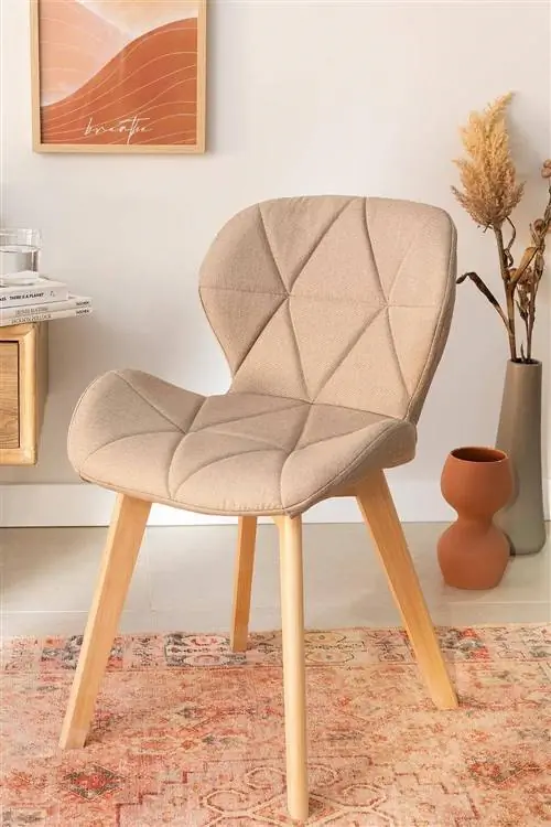 Обеденный стул с мягкой обивкой Sklum Wheat Brown Обеденный стул с мягкой обивкой Sklum Wheat Brown