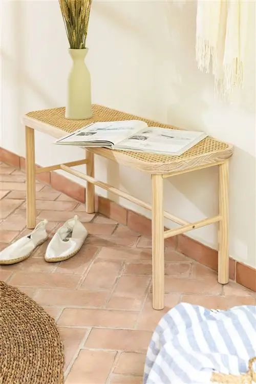 Скамейка из дерева и ротанга от Sklum Скамейка из дерева и ротанга от Sklum