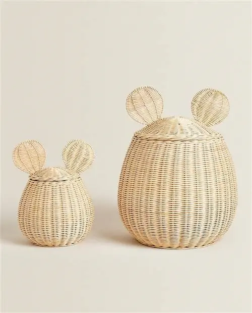 корзина из ротанга с ушками Zara Home корзина из ротанга с ушками Zara Home