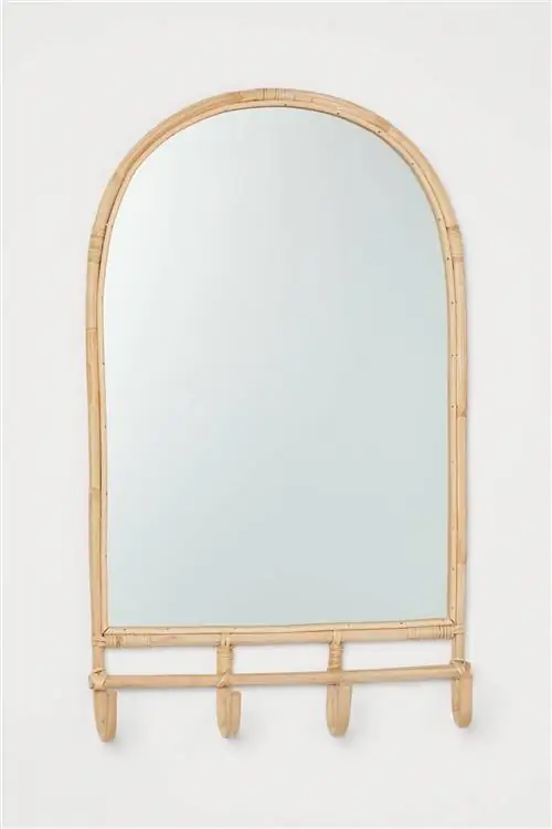 Зеркало из ротанга с крючками от H&M Home Зеркало из ротанга с крючками от H&M Home