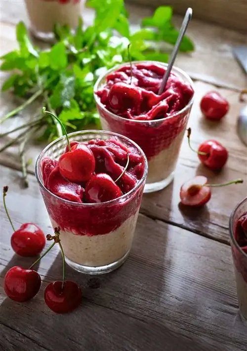 Что приготовить в мае: рецепт вишневой граниты с банановым мороженым.