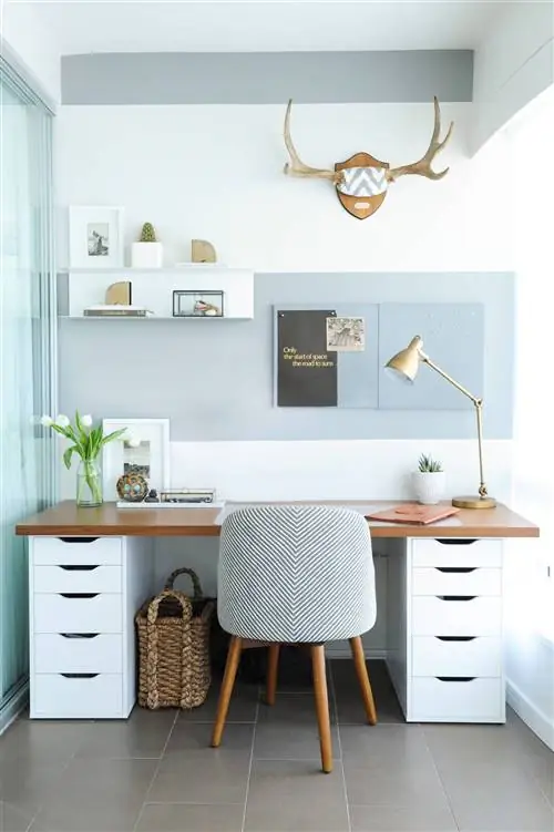 Настольный лайфхак ИКЕА с двумя ящиками АЛЕКС, фото с Pinterest Настольный лайфхак ИКЕА с двумя ящиками АЛЕКС, фото с Pinterest