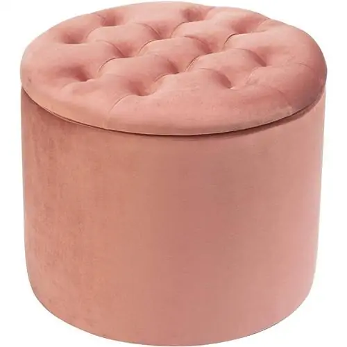 Пуф для хранения Pink Velvet с тафтинговой обивкой от Amazon