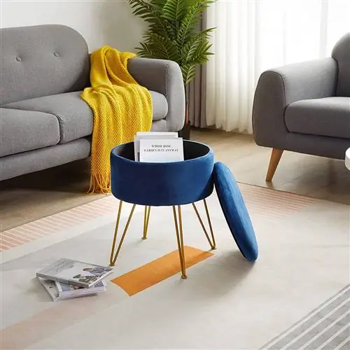 Табурет Blue Velvet Pouffe с местом для хранения от Amazon