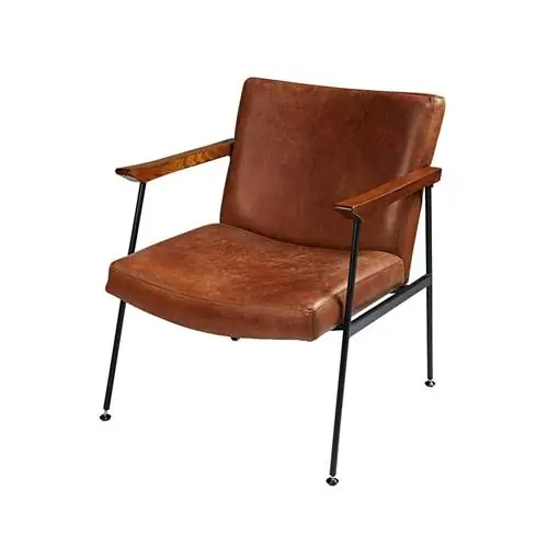 Антикварное коричневое кресло из воловьей кожи от Maisons du Monde