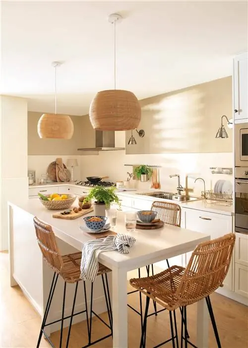 кухонный остров с потолочными светильниками из волокна 00536932