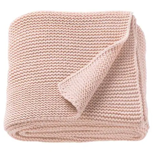 ИКЕА ИНГАБРИТТА розовый вязаный плед