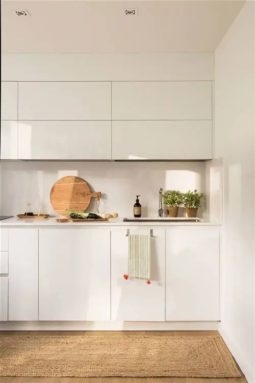 00541863 Белая кухня с гладкими фасадами шкафов