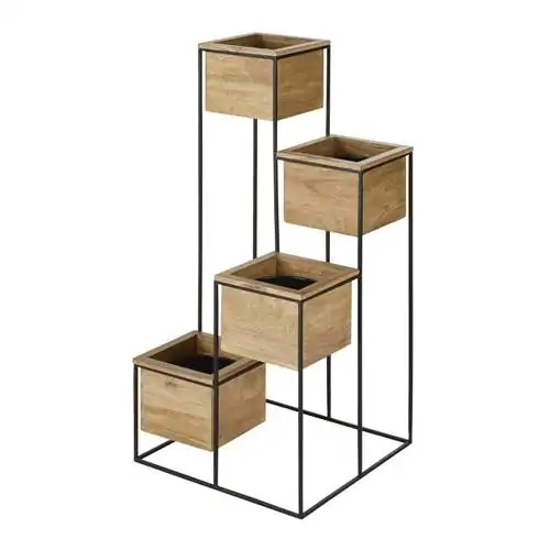 Лоток для растений Mango and Black из переработанного железа на 4 растения от Maisons du Monde