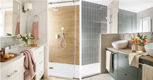 Эти ванные кажутся больше благодаря душевому поддону