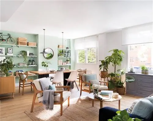 Оформление в зелено-голубых тонах.