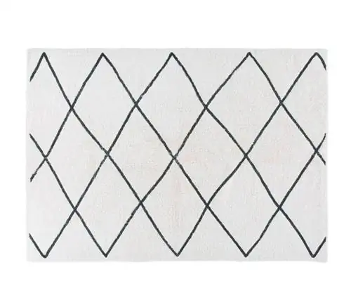 Берберский ковер из хлопка цвета экрю и черного цвета 160x230 Jacala от Maisons du Monde