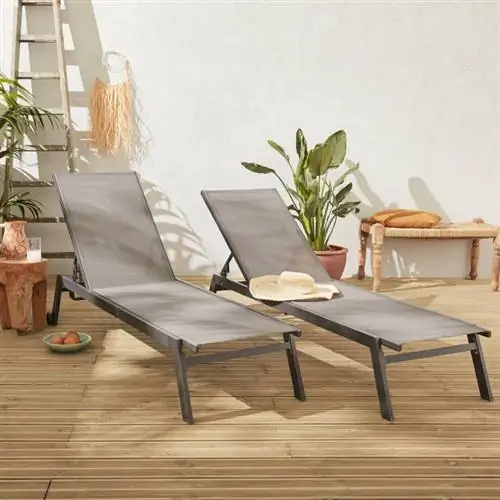 Набор из 2 шезлонгов Elsa из алюминия и текстиля от Maisons du Monde