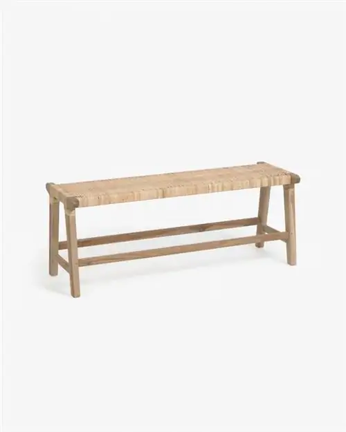 Скамейка Beida из тика и ротанга от Kave Home