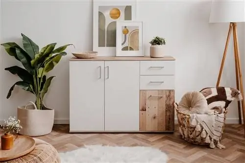 Conforama белый и деревянный буфет.