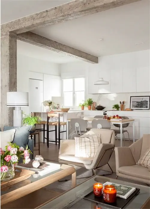 Гостиная с открытой кухней