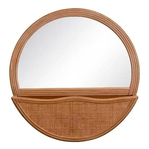 Зеркало с натуральной полкой из ротанга Banak.