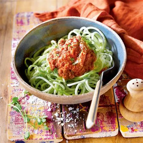 Рецепт спагетти с цукини.