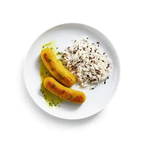 Сосиски тофу и карри.