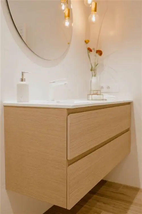 После: Плавающая тумба под раковину в современном стиле