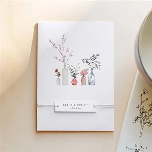 Оригинальное свадебное приглашение, нарисованное акварелью.