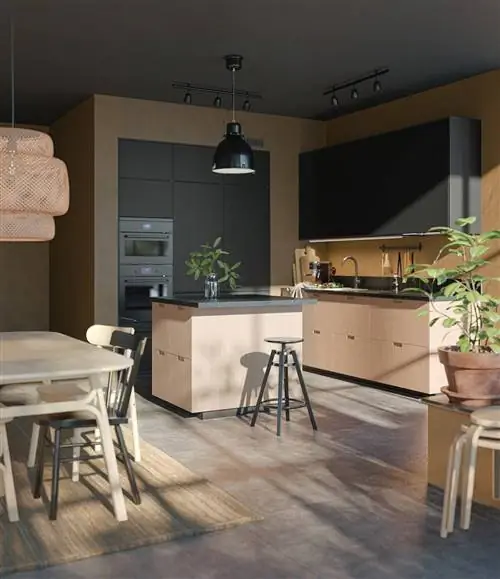 Кухня в черном цвете и бамбуке Метод, из ИКЕА PH181591