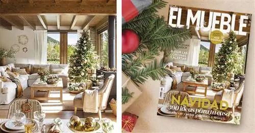 Огни, дерево и золото - главные герои самого красивого деревенского дома в мире и рождественской обложки в El Mueble