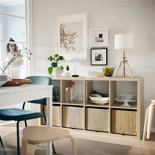 Стеллаж Ikea Kallax с эффектом белого тонированного дуба стеллаж