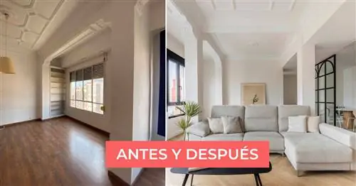 До и после: из пустой квартиры в минималистскую и светлую квартиру благодаря раздвижной стеклянной двери (с планом)