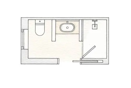 План ванной комнаты с супердушевой кабиной.