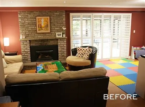 Гостиная до ремонта братьев Скотт.