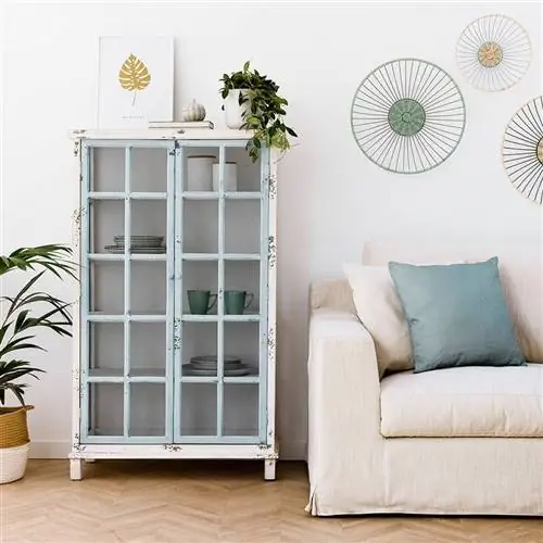 мятно-белая декоративная витрина kenay home