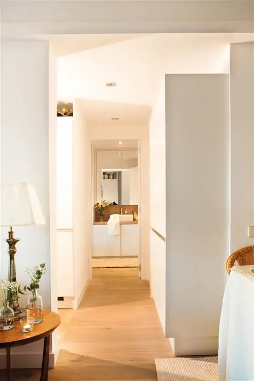 Небольшая прихожая квартиры со шкафами.