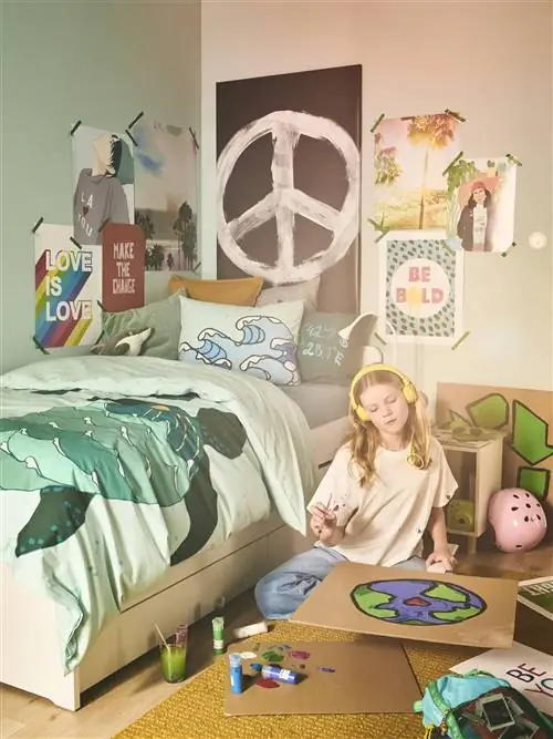 Пододеяльник и наволочка с морским мотивом из коллекции ИКЕА БЛЭВИНГАД.