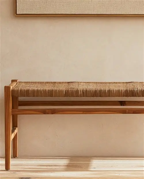 Плетеная скамья Zara Home из тикового дерева