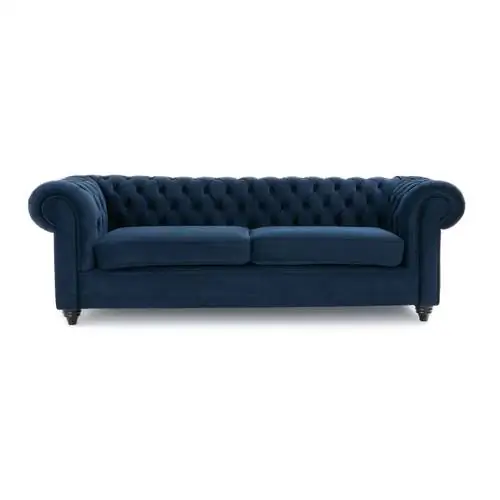 Синий бархатный диван Chesterfield от La Redoute, набор из 2 предметов Синий бархатный диван Chesterfield от La Redoute, набор из 2 предметов