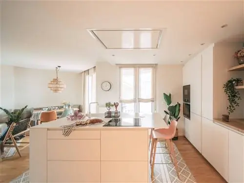 Островная кухня с кладовой.