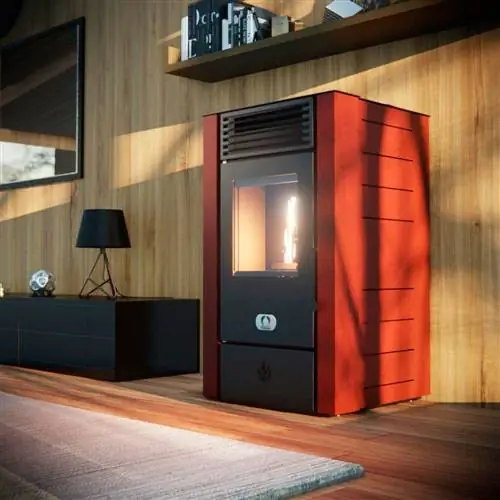 Красная пеллетная печь