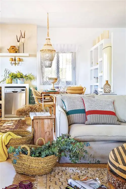 современная гостиная в стиле кантри