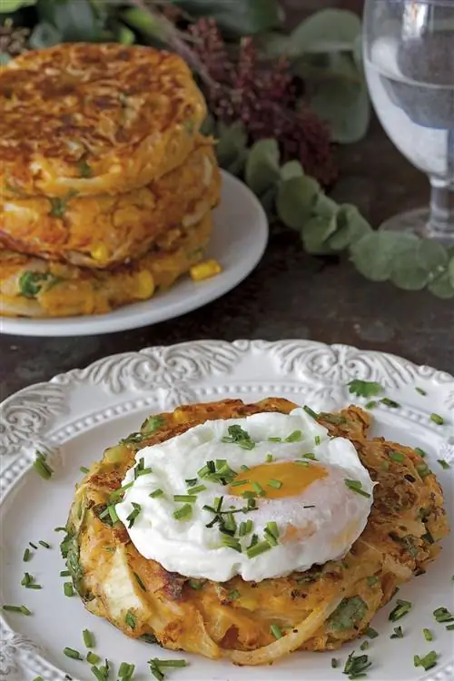 кукурузные блины и кимчи