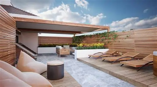 большая терраса на крыше