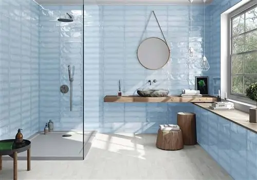 синяя ванная комната