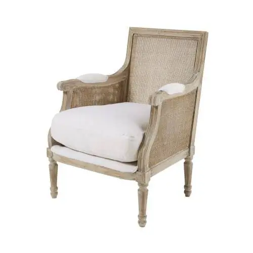 Белое льняное кресло с сеткой