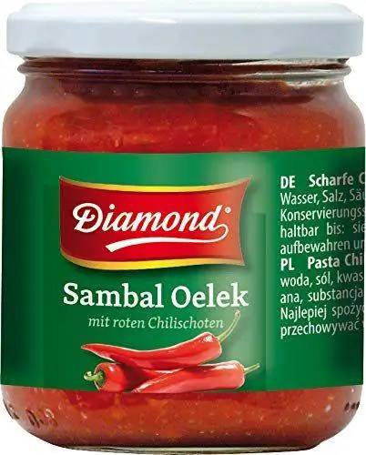 Алмазный соус Sambal Oelek 200 г - упаковка из 6 шт
