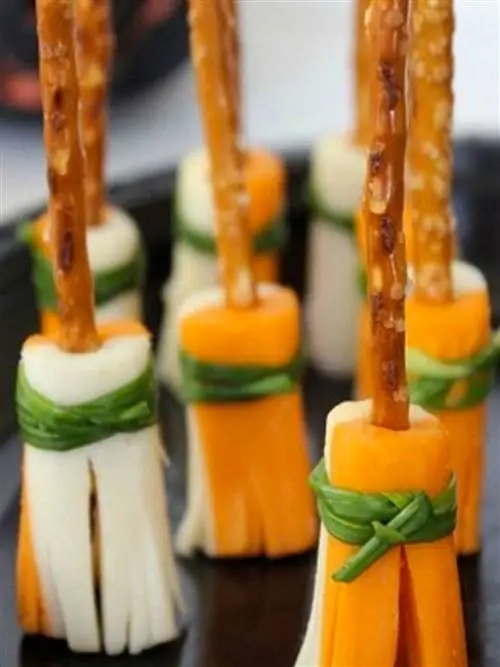 Рецепт вегетарианской закуски из спаржи и моркови на Хэллоуин