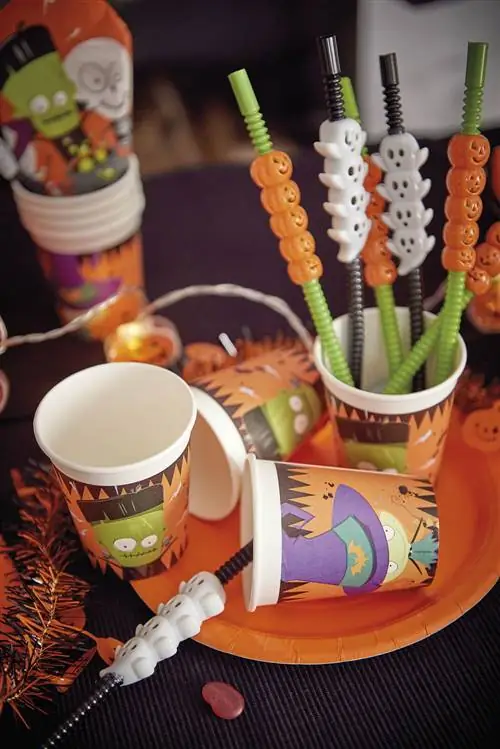 Хэллоуин украсить детскую вечеринку бумажной посудой