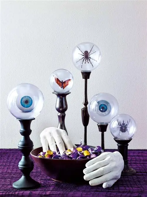 Хэллоуин украшение стола подсвечники с глазами и пауками