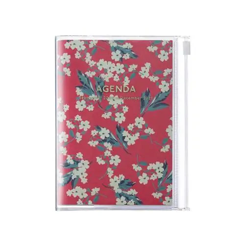 красный школьный ежедневник с цветочным принтом