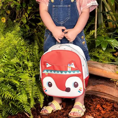 детский рюкзак с мордочкой лисы красного цвета