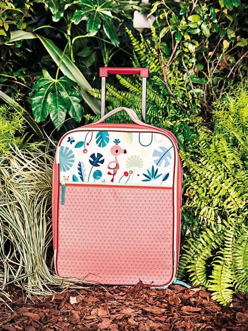 детский рюкзак на колесиках с экзотическими мотивами